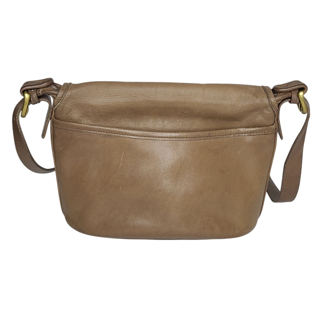 Coach Vintage Fletcher Saddle Flap Crossbody Taupe Leather Bag D6C-4150 - Picture 2 of 15